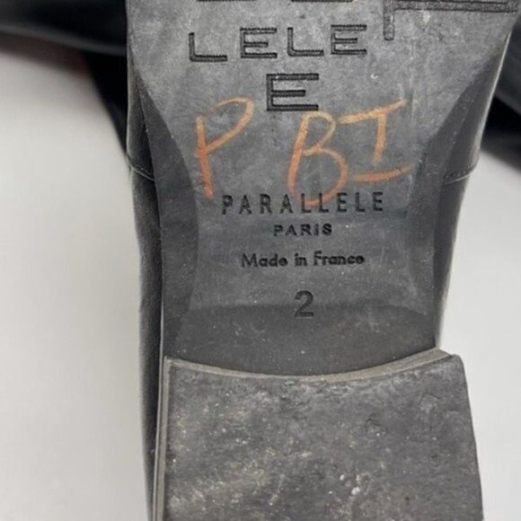 Parallele Paris France womans thigh high flat boots black leather UK 2 Us4 BoxE - Picture 6 of 8